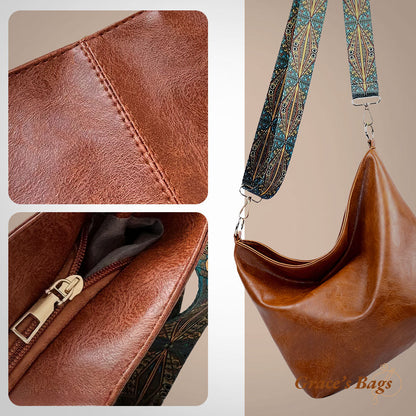תיק כתף עור וינטג' מקסים | Tamar's Vintage Charm